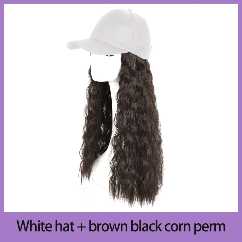 MUMUPI Длинные Синтетические 4 цвета бейсбольная кепка парик черный прямые парики естественным образом соединяющиеся синтетические шляпы парик Регулируемый для девушки партии - Цвет: YSM022-B-4