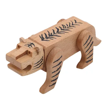 

Tiger Kong Mingsuo Building Blocks Child Intelligence Development Wooden Toy Early Education Toy Kids Animal Assembling Blocks