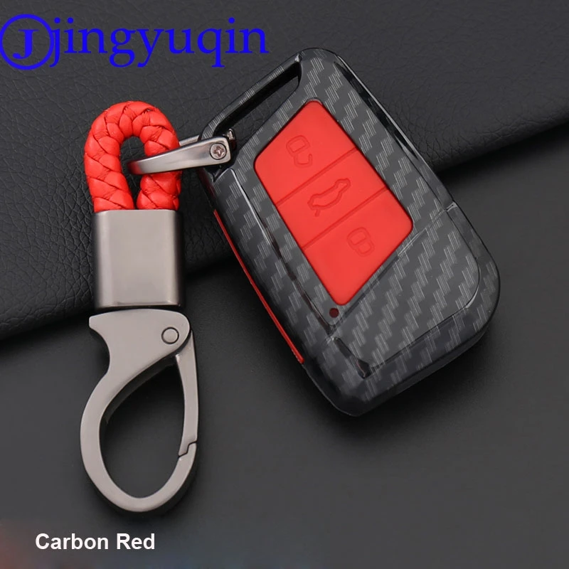 Jingyuqin 3B силикон из углеродного волокна чехол для ключей для Volkswagen VW Magotan Passat B8 Skoda A7 Smart Key