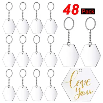 

Acrylic Transparent Star Heart Oval Discs Key Chains Round Acrylic Keychain Blanks Tassel Pendant Keyring Jewelry Making