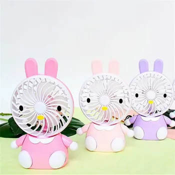 

Mini Fan Adorable Bear Cartoon Small Fan Portable Outdoors Mute Fans Bring Lighting Student Desktop Fans