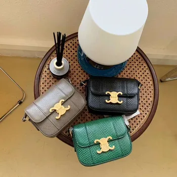 

2020 Women Messenger Bags Fashion Genuine Leather Water Snake Pattern Handbags Lady Handbag Shoulder Crossbody Serpentine Bag