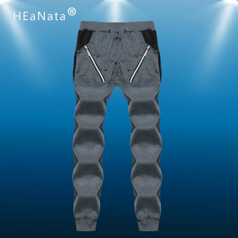 Summer New Fashion Zipper Splice Sport Pants Men Runing Gym Trouser Jogger Bodybuilding Fitness Sweat Time limited Sweatpants | Спорт и