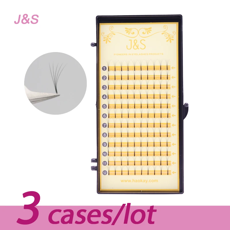 J& S 0,07 мм CD curl 5D предварительно сделанные вентиляторы ресницы расширение 8-14 мм глаза Искусственные ресницы норки натуральный объем ресница ручной работы