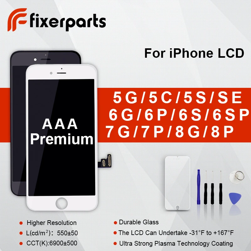 дисплей на айфон 6 AAA LCD для iphone 6S 6splus 7 8 7/8 Plus сенсорный экран сборка Замена iPhone 5 5S 5C