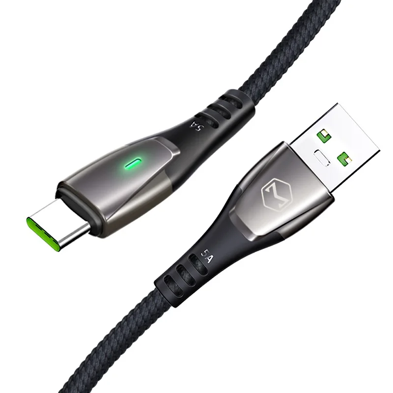 Mcdodo 40 Вт usb type C 5A супер быстрая зарядка для huawei 4A Flash Charge VOOC для OPPO Find X R17 VIVO автоматическое отключение кабель для передачи данных - Цвет: Black