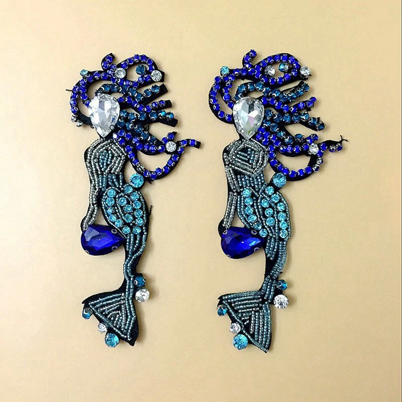 3D ручной работы Rhineston бисером патчи бабочка якорь замок пришить нашивка на одежду с блестками бисер Прохладный патч аппликация