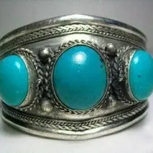 Тибетцы бирюзы ювелирные изделия драконы человек серебряный браслет