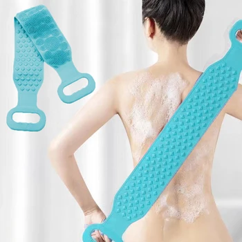 

Silicone Gel Scrub Bath Brush Strip Massage Back Rubs Bathing Tape Artifact Rubbing Back Mud Peeling Body Massage Shower Brush