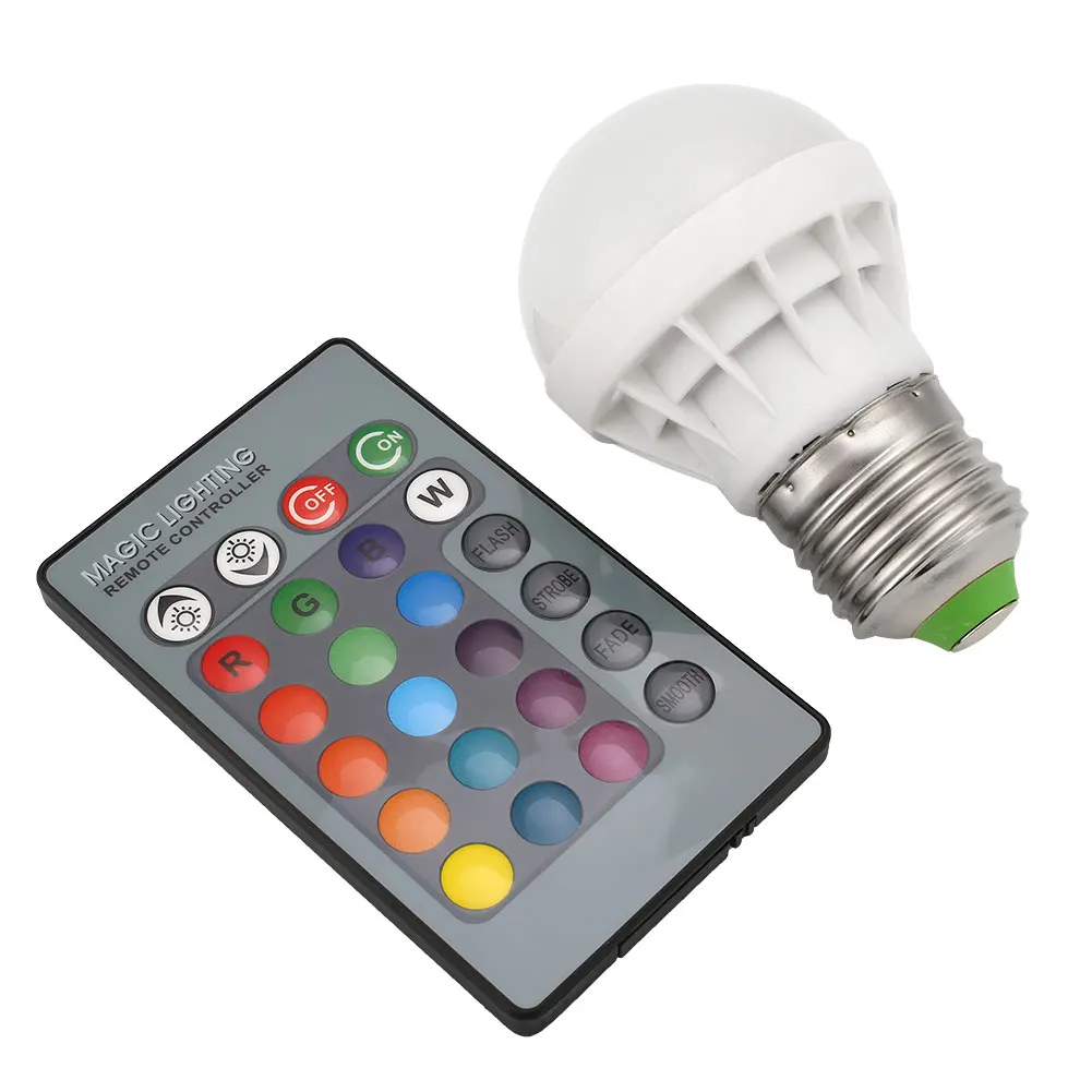 RGB 3W Дистанционное управление освещением Bluetooth E27 85-265V AC Лампа IR 13 цветов светодиодный 4 режима лампы RC изменение ПК MP3& Amp; медиаплееры