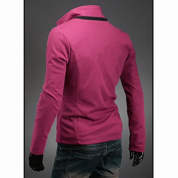ZOGAA солидный Блейзер Мужчины повседневные блейзеры Slim Fit стоячий воротник мужские блейзеры костюм мульти-карман однобортный костюм куртки и пальто