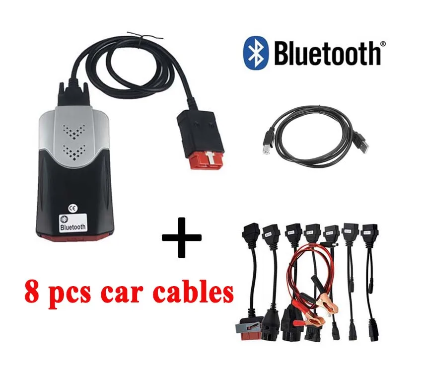 VCI vd ds150e cdp pro plus. r0 с ключом для белобочка obd2 Диагностический, для ремонта инструмент для маникюра, 3in1 сканер для грузовых автомобилей - Цвет: new shell cable BT