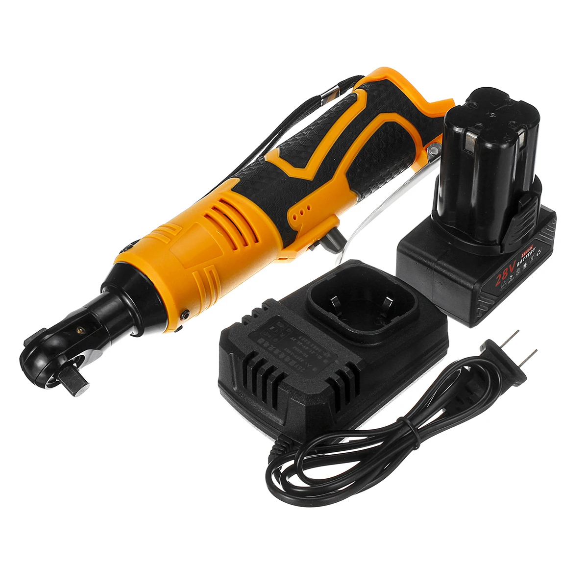 

Light Orange 28V 8000mAh 60N.m 3/8 LED Lighting Cordless Electric Ratchet Wrench Set with Li-Ion Battery