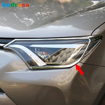 

For Toyota Rav4 Rav 4 2016 2017 ABS Chrome Car Head Light Cover Trim Front Headlight Lamp Trims Sticker Styling Accessories