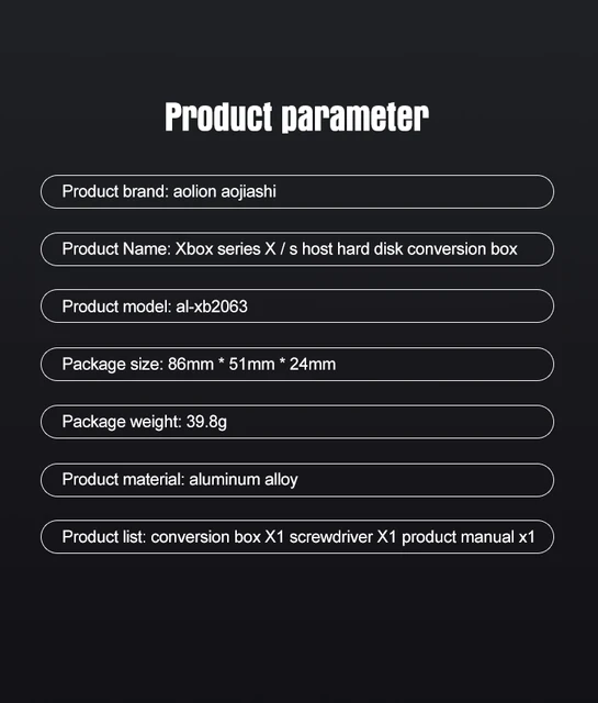 Boîtier de Conversion de Disque Dur Externe pour Xbox Série X/S M