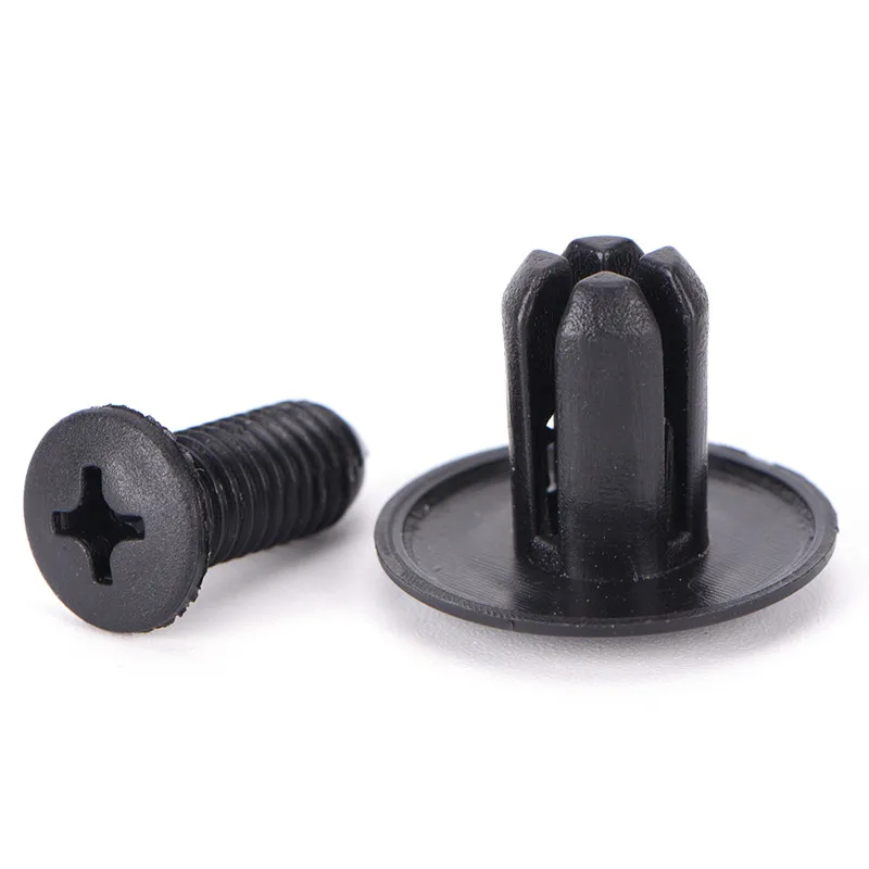 50pcs Auto Car Bumper Fender Retainer Push Black Plastic Clips Fasteners 20mm*20mm