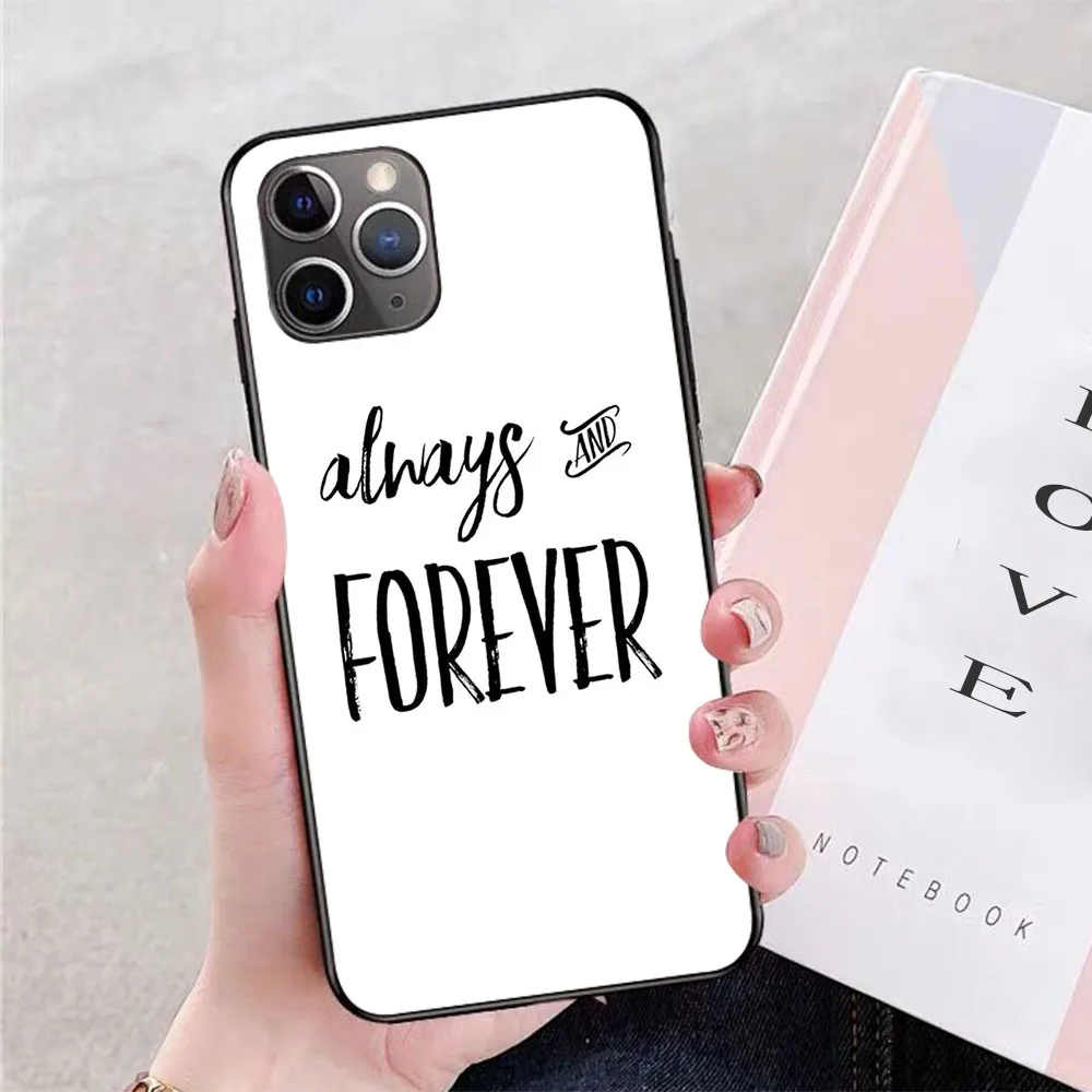 

Always and Forever soft TPU border phone case for iphone 11PRO 11PROMAX 11 X XS XR XSMAX 6 plus 7 7plus 8 8plus cover