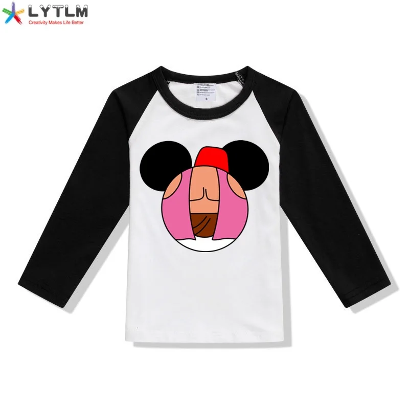 LYTLM Aladdin/детская футболка футболки с длинными рукавами для мальчиков Рождественская рубашка Anniversaire Enfant Белый Топ Camisa Masculina для маленьких девочек - Цвет: CX Raglan Black