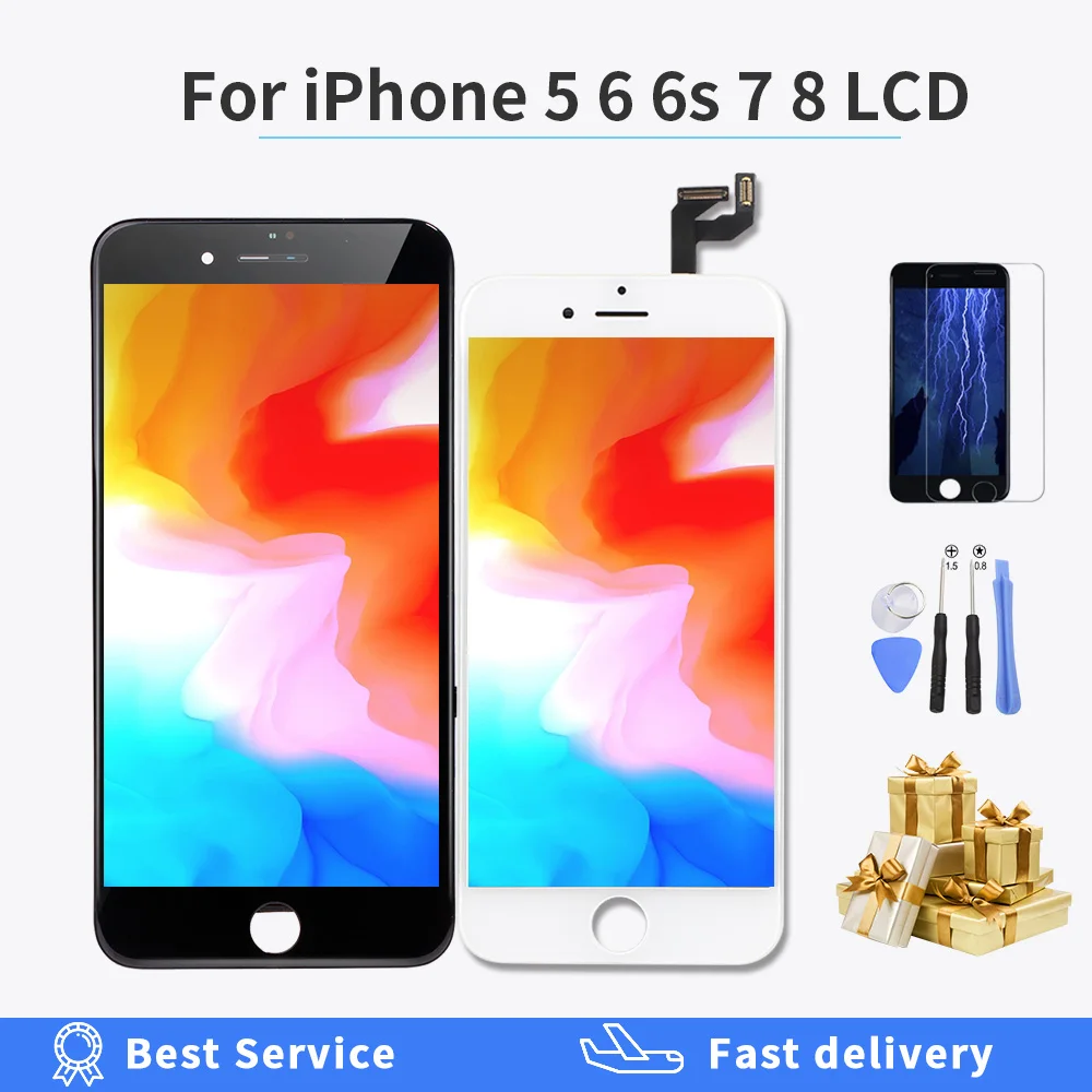 

Retina LCD Display For Iphone 6 iphone 6s Screen Force Touch Digitizer Assembly For iPhone 7 8 5 LCD Display Grade AAAA LCD GIFT