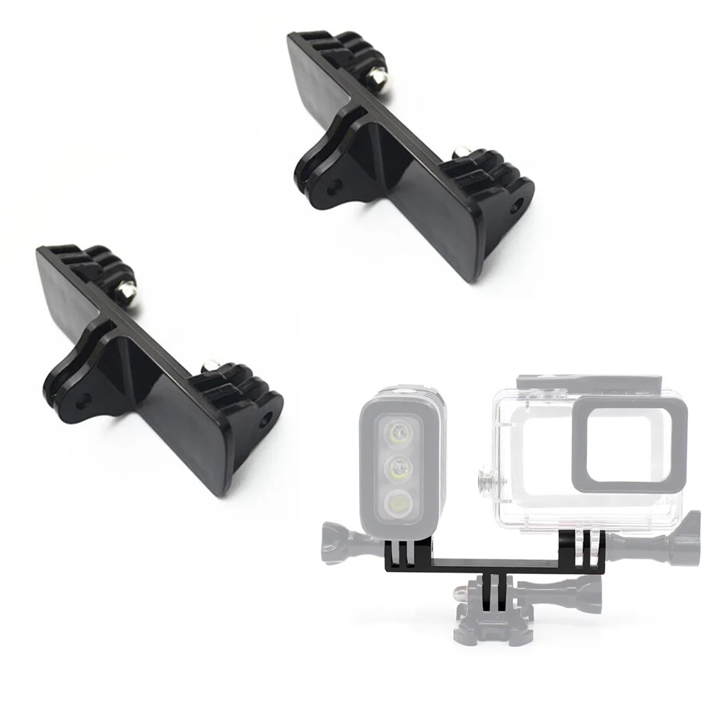 Dual Port Camera Holder Handle Grip Mount Tripod Adapter For Gopro Hero 8 7 5 4 Session 4 3 3 Sjcam Xiaomi Yi 4k H9r Came Sports Camcorder Cases Aliexpress