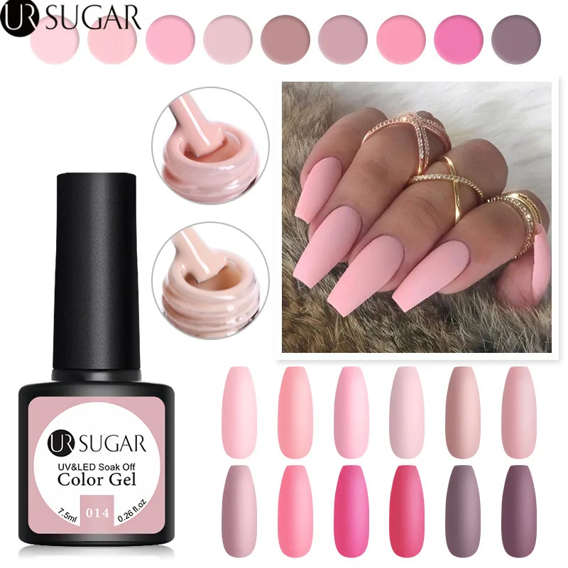 

UR SUGAR 60 Colors Matte Gel Nail Polish Semi Permanent Soak Off UV Gel Varnish Matte Effect Nail Art Gel Need Matte Top Coat