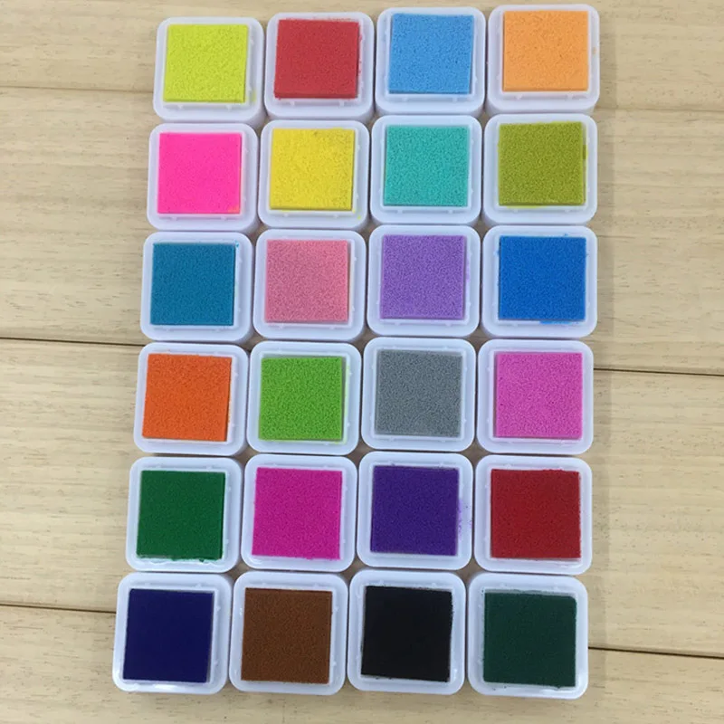 24 цвета DIY Дети пальчиковые рисовальные игрушки чернил Pad детей скрапбукинга чернильницы игрушки Красочные Штампы старинные ремесла