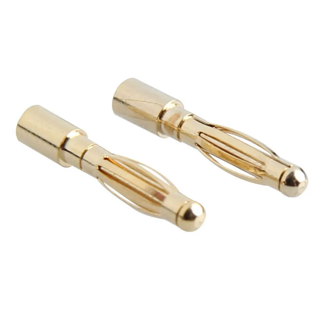 10 pair/lot 2mm Gold Copper Brushless Motor Banana Plug Bullet Connector Plated For ESC Battery | Обустройство дома