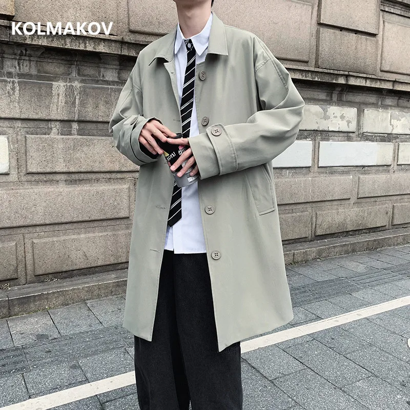 

2021 new arrival spring coat men high quality trench coat men,autumn men's casual turn down collar jackets ,plus-size M-3XL