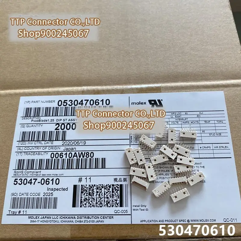 

2000 шт./лот коннектор 53047-0610 530470610 6-контактный 100% новый и оригинальный