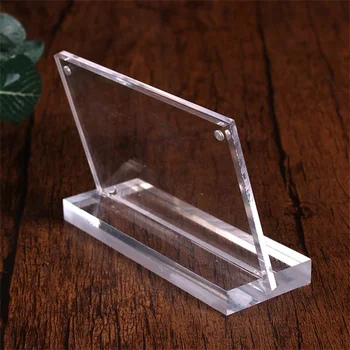 

Wholesale 12*8cm Acrylic bevel table card Replaceable inner page desk label holder Price tag
