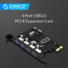 ORICO 4 порта USB3.0 PCI-E Riser Host контроллер карты 3,0 адаптер для USB 3,0 концентратор PCI-E расширитель карты Поддержка Windows, Mac OS