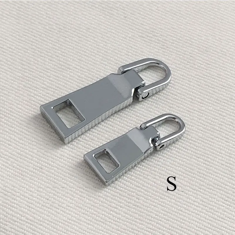 light silver S 1 шт. Съемный 3#5# металлический пуллер на молнии для ползунков на молнии, комплекты для ремонта на молнии, золотистые, серебристые, черные аксессуары, высокое качество - Цвет: light silver S