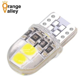 

100PCS Car Light LED W5W T10 194 168 W5W 4 SMD 3030 For Parking Bulb Wedge Clearance Lamp Silica gel Car License Light