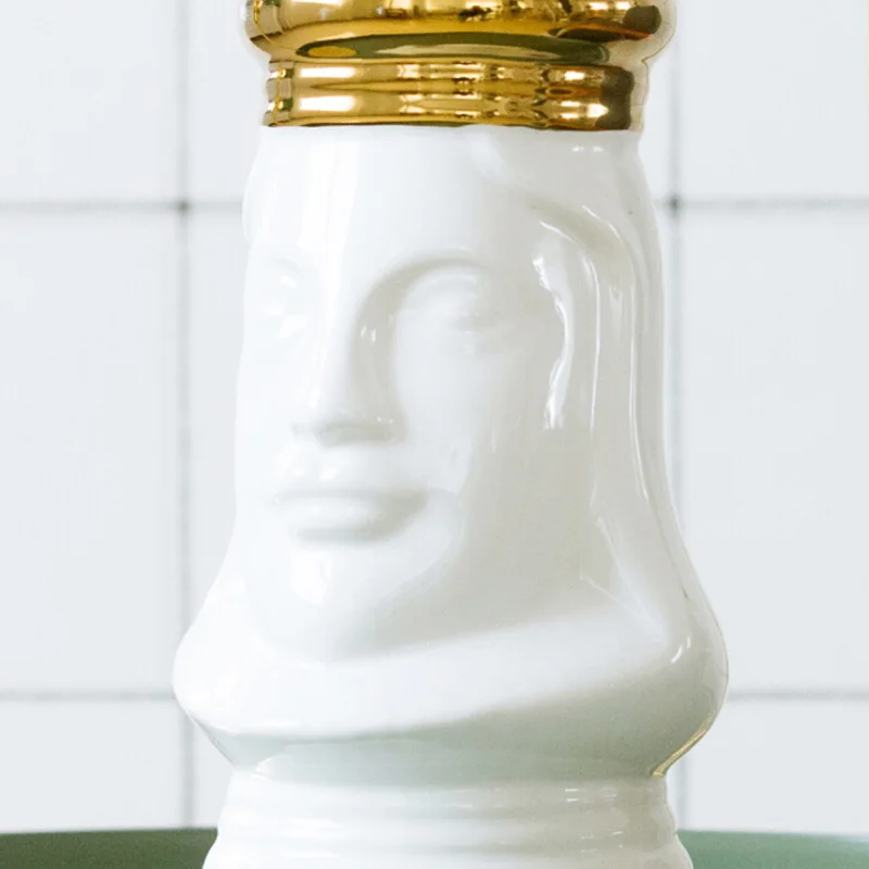 King and queen Настольная Ваза Золотой светящаяся Корона роскошный декоративный цветочный горшок Цветочная композиция бутылка искусство керамическое ремесло