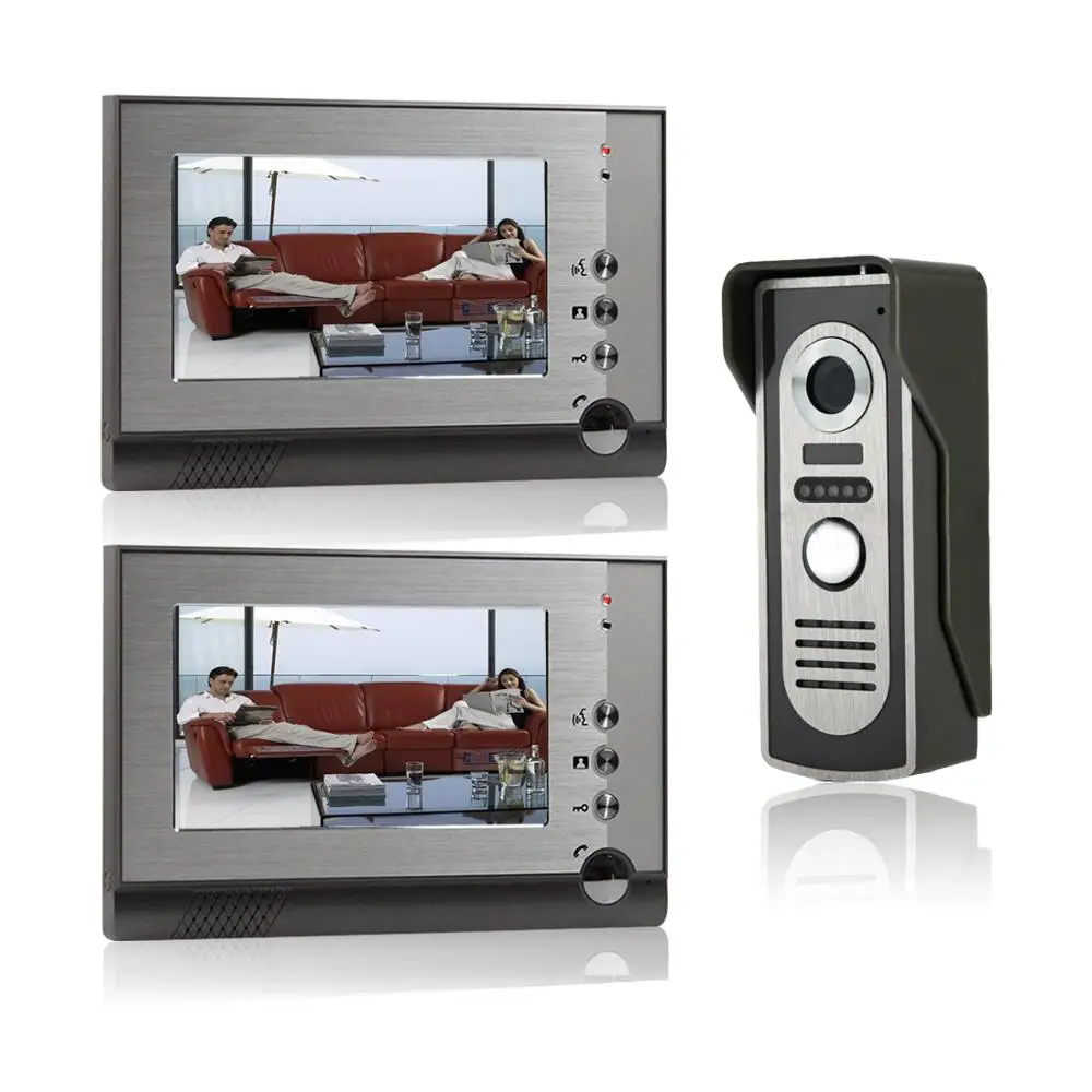 

New 7 inch Video Doorbell Monitor Video Intercom With 1000TVL Weatherproof Outdoor Camera Door Phone Intercom System
