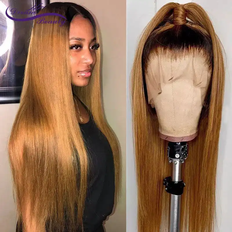 human hair lace front wig blonde