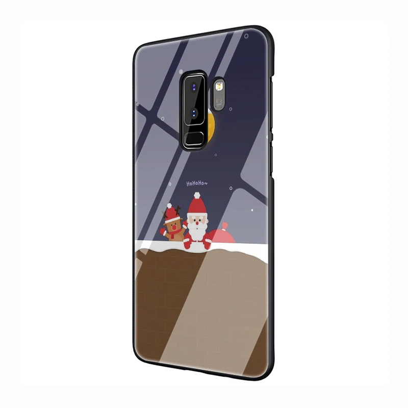 EWAU Санта Клаус закаленное Стекло чехол для телефона чехол для Galaxy S7 край S8 9 10 Plus, Note 8, 9, 10, A10 20 30 40 50 60 70 - Цвет: G11