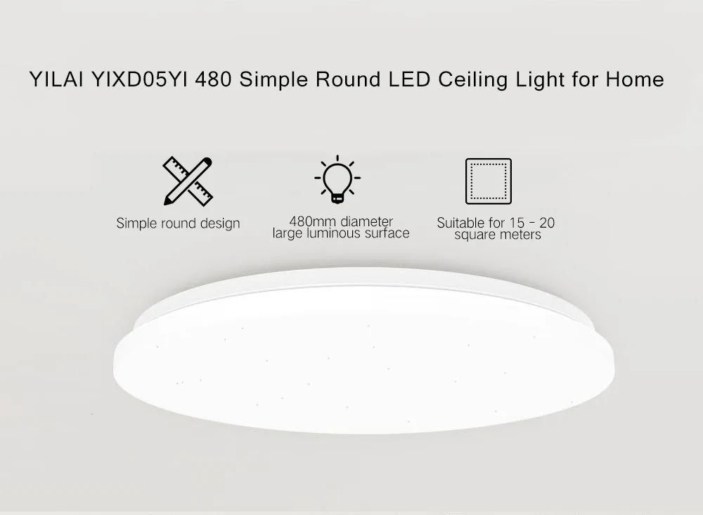 Us 69 99 Yeelight Yilai Ylxd05yl 480 Simple Round Led Smart Ceiling Light For Home Smart App Control Surrounding Ambient Lighting In Smart Remote