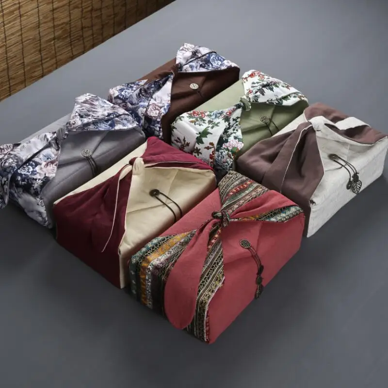 Portable Outdoor Travel Camp Teaware Storage Bag Handmade Linen Cloth Quick Cup Tea Cozies Handbag For Teapot Tea Tray LA447 tea storage bags