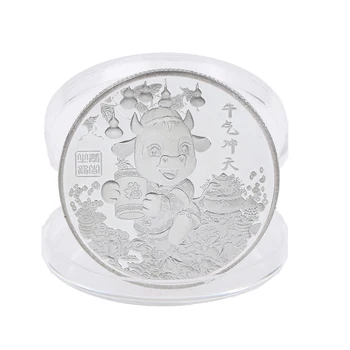 

1Pc 2021 Year Of The Ox Commemorative Coin Lucky China Souvenir Collectible Coin