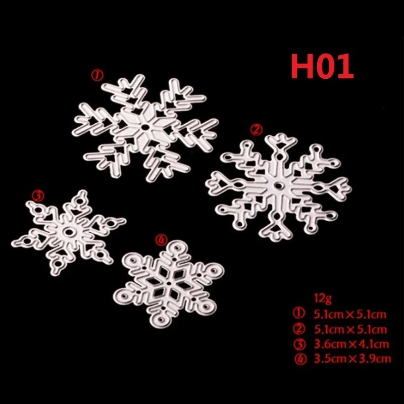 Рождество снег хлопья металла вырубки трафареты сделай сам для скрапбукинга фотоальбом декоративное тиснение бумажные карты - Габаритные размеры: H01