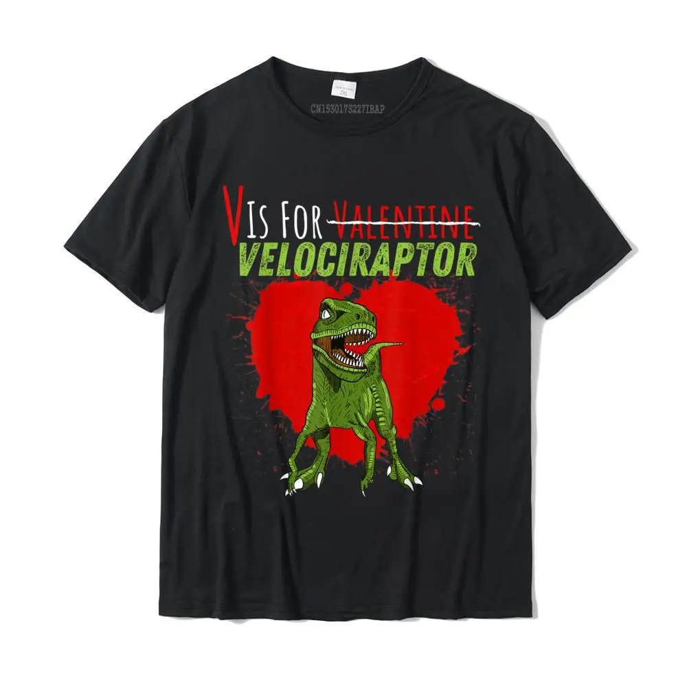  Mens Tshirts Casual Normal Tees Pure Cotton Crewneck Short Sleeve Print Top T-shirts Summer/Autumn Drop Shipping V Is For Valentine Velociraptor Funny Boys Kids Dinosaur T-Shirt__MZ24186 black