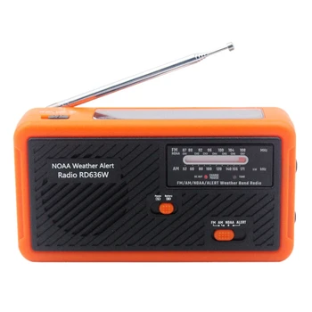 

Emergency Radio FM AM NOAA Weather Radio Solar Hand Crank Radio with LED Flashlight 1000MAh Battery for Phone Charging