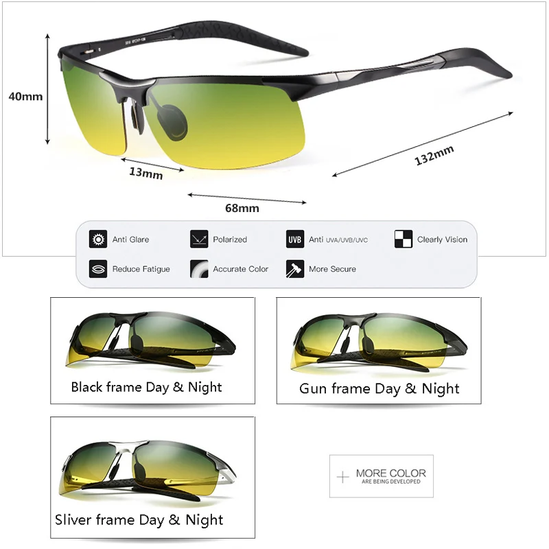 3 шт. в комплекте, распродажа, брендовые дизайнерские солнцезащитные очки CoolPandas, мужские поляризованные солнцезащитные очки для дня и ночного видения с антибликовым покрытием, UV400, zonnebril heren