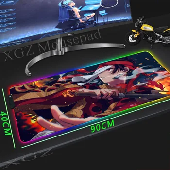 

XGZ Anime Handsome Killer Boy Large RGB Mouse Pad Lock-edge Computer Keyboard Desk Mat Speed Rubber Stripe Non-slip Xxl