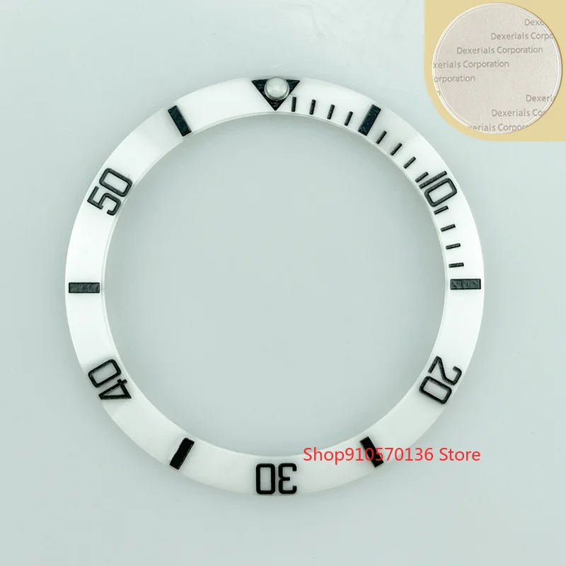 HQ 38mm White Black Printing Ceramic Bezel Insert Fit Sub Style Mens Watches Slope Design Super Luminous Pip | Наручные часы