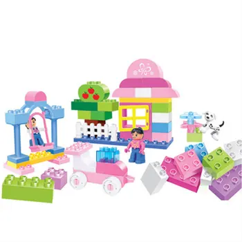 

House Swing Playground Original Girl Princess duplo Building Blocks Kids Baby Toys Bricks Compatible With Children's gifts