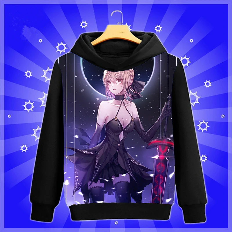 Крутая аниме-Толстовка Fate/stay night артурия Пендрагон фигурка Косплей Толстовка с капюшоном Весна Осень Мужчины Женщины пуловер пальто - Цвет: 19