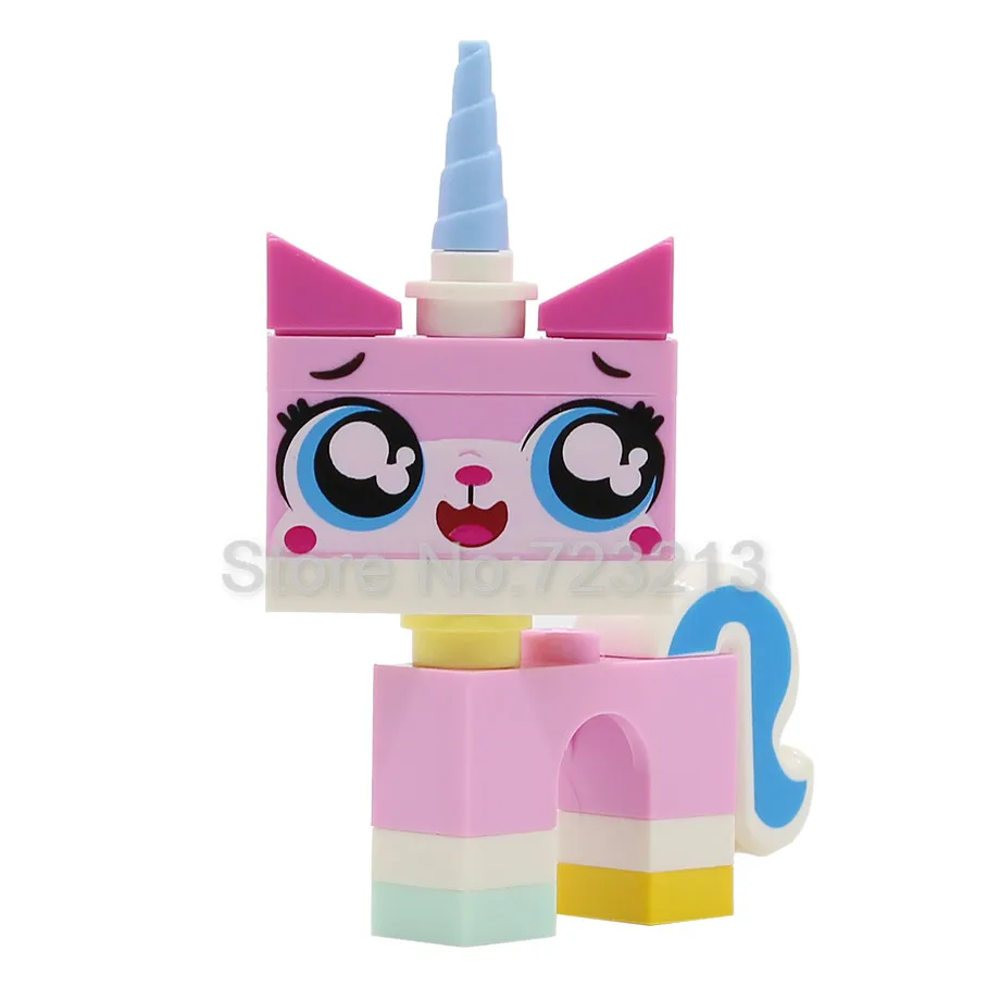 Мультфильм милый один Unikitty кошка фигурка Queasy Biznis с изображением сердитой кошечки Astro Kitty строительные блоки модели Unikitty Кирпичи Игрушки - Цвет: Cutesy Kitty