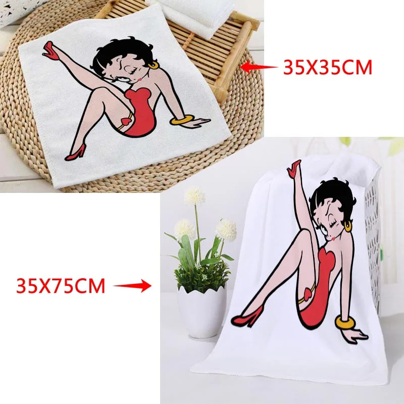 Новое поступление на заказ Betty Boop полотенце для лица с рисунком из микрофибры квадратные прямоугольные полотенца Размер 35x35 см 35x75 см - Цвет: 10